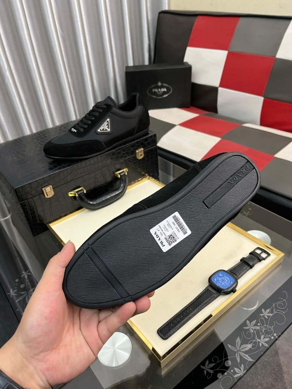 Prada Suede Fabric Sneaker in Black