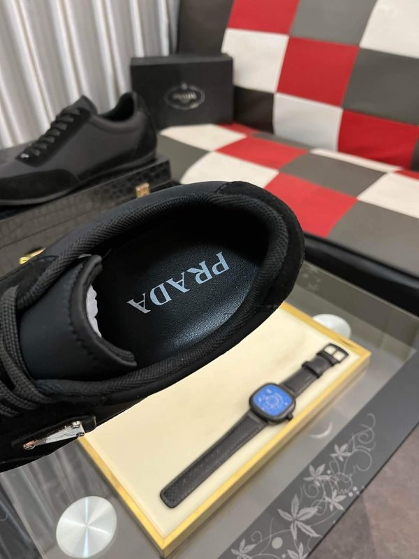 Prada Suede Fabric Sneaker in Black