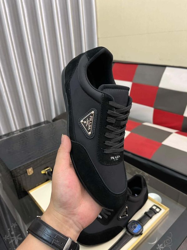 Prada Suede Fabric Sneaker in Black
