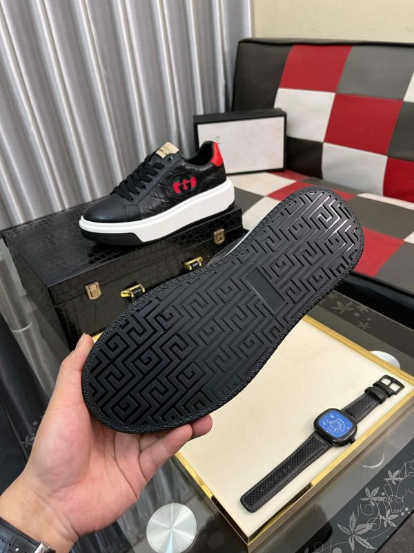 Gucci Ace Interlocking G Black Leather Platform Sneakers