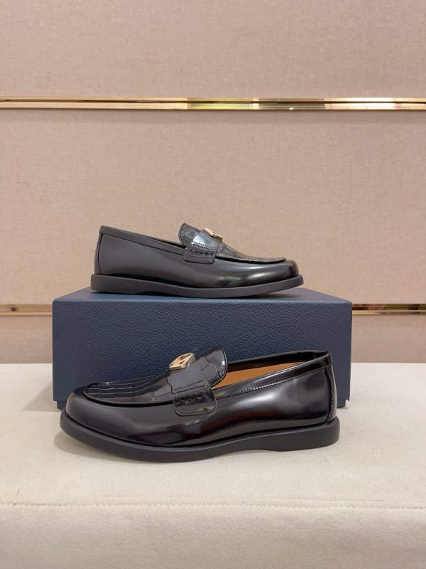 Dior Granville Black Polished Calfskin Loafers