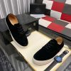 blacksuedePradamen_sshoewithawhiteandbrownstripedsole_8 Prada Men's Black Suede Sneakers