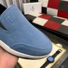 Blue Berluti Echappée Suede Calf Loafer
