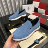 Blue Berluti Echappée Suede Calf Loafer