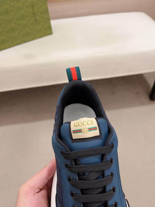 Gucci Rhyton Sneaker with Navy Jumbo GG Canvas