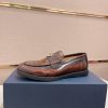 Dior Granville Brown Polished Calfskin Loafers