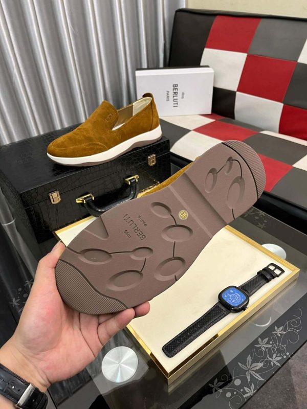 brownsuedeBerlutiloafer_1 Berluti Echappée Brown Suede Calf Loafer