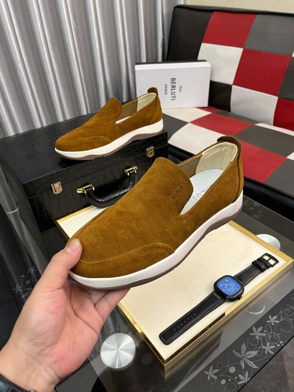 brownsuedeBerlutiloafer_5 Berluti Echappée Brown Suede Calf Loafer