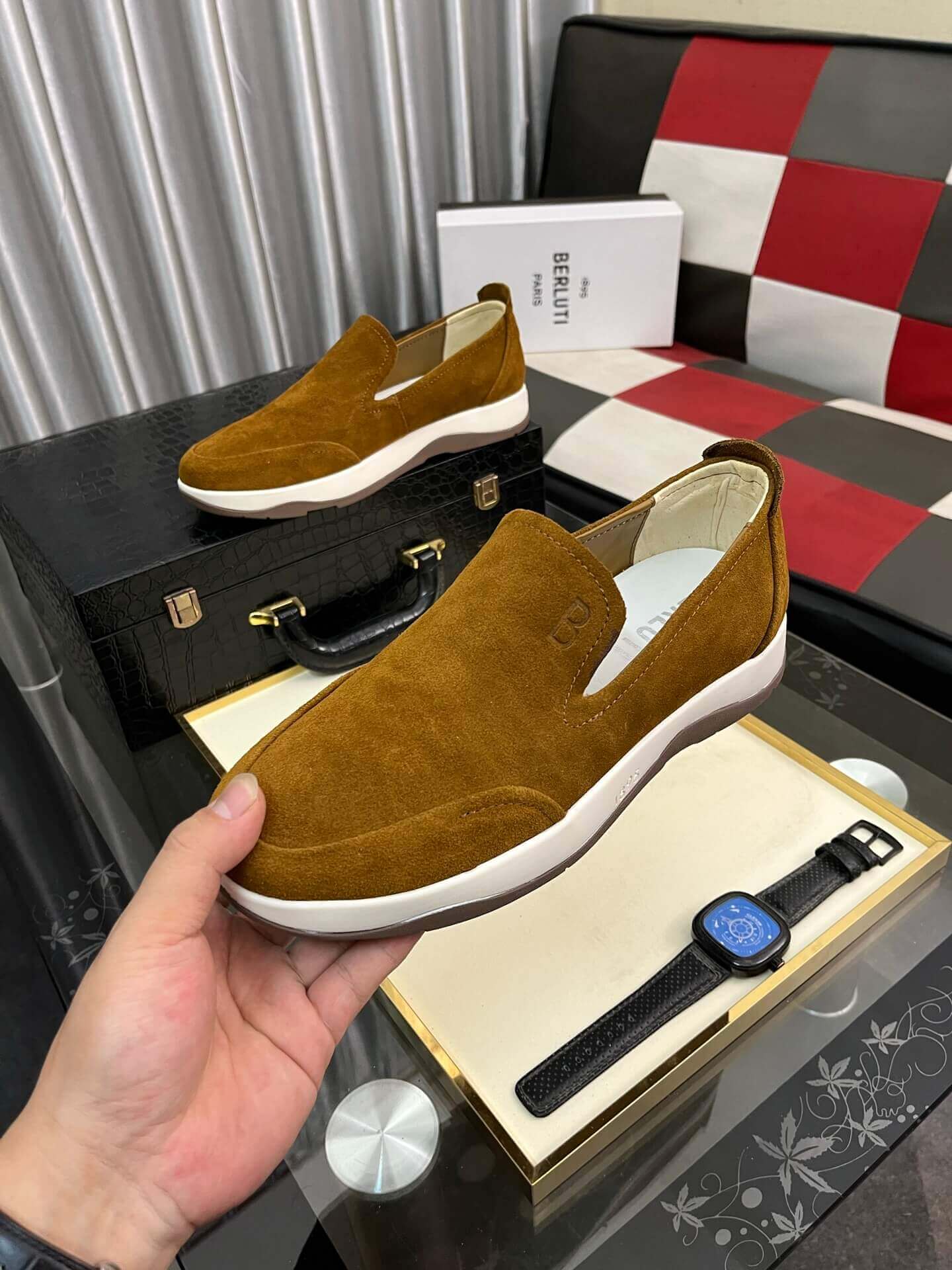 Berluti Echappée Brown Suede Calf Loafer 5 Berluti Echappée Brown Suede Calf Loafer - Image 5