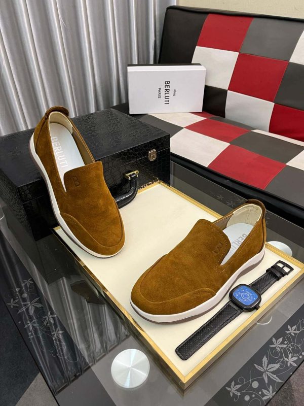 brownsuedeBerlutiloafer_7 Berluti Echappée Brown Suede Calf Loafer