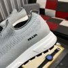 Prada Grey Prax Stretch  Knit Sneakers