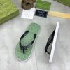 Gucci Green Interlocking Jacquard Thong Sandals with Double G