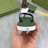 Gucci Green Interlocking Jacquard Thong Sandals with Double G