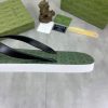 Gucci Green Interlocking Jacquard Thong Sandals with Double G
