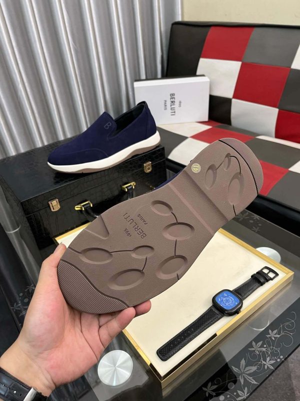 navyblueBerlutiEchappeeSuedeCalfLoafer_1 Berluti Echappée Purple Suede Calf Loafer