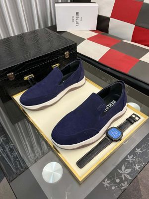 Berluti Echappée Purple Suede Calf Loafer
