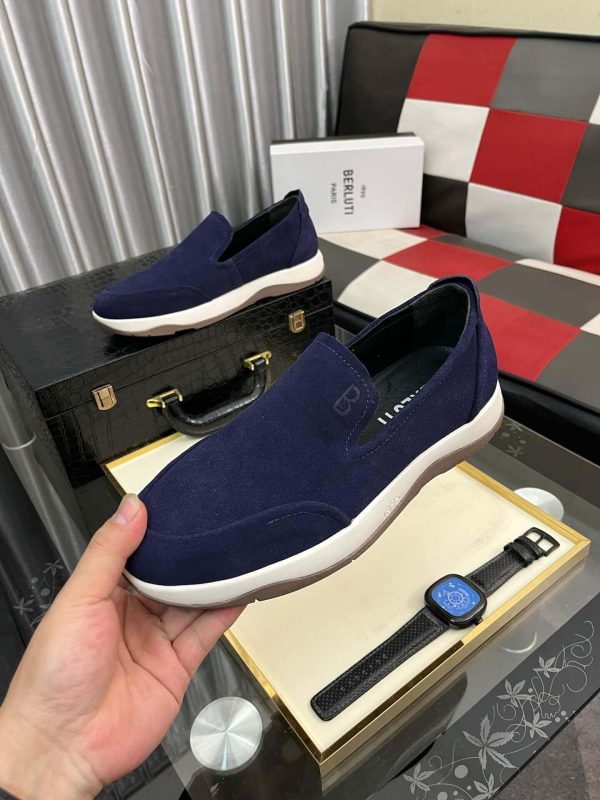 navyblueBerlutiEchappeeSuedeCalfLoafer_6 Berluti Echappée Purple Suede Calf Loafer