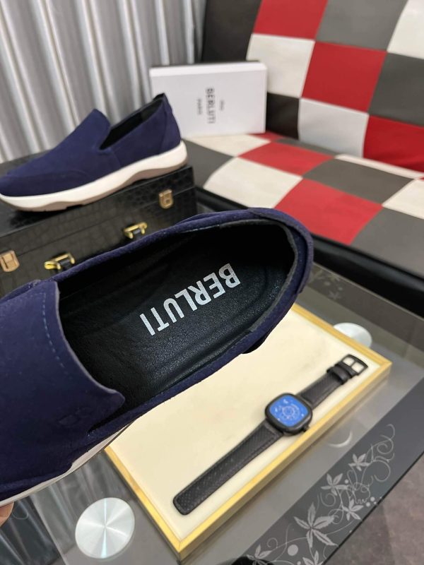 navyblueBerlutiEchappeeSuedeCalfLoafer_8 Berluti Echappée Purple Suede Calf Loafer