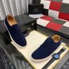navybluePradamen_sshoewithatanleatherliningandalayeredsoleconsistingofawhitemidsoleandabraidedjuteoutsole_2 Prada Men's Navy Suede Sneakers