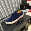 navybluePradamen_sshoewithatanleatherliningandalayeredsoleconsistingofawhitemidsoleandabraidedjuteoutsole_3 Prada Men's Navy Suede Sneakers