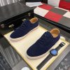 navybluePradamen_sshoewithatanleatherliningandalayeredsoleconsistingofawhitemidsoleandabraidedjuteoutsole_4 Prada Men's Navy Suede Sneakers