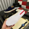navybluePradamen_sshoewithatanleatherliningandalayeredsoleconsistingofawhitemidsoleandabraidedjuteoutsole_5 Prada Men's Navy Suede Sneakers
