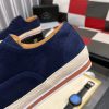 navybluePradamen_sshoewithatanleatherliningandalayeredsoleconsistingofawhitemidsoleandabraidedjuteoutsole_7 Prada Men's Navy Suede Sneakers