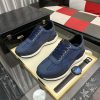navybluesneakerwithwhiteandblackaccents_featuringtheBOSSlogorepeatedacrosstheupper_1 Boss Navy Blue Mixed-Materials Trainers with Repeat Logo Details