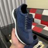 navybluesneakerwithwhiteandblackaccents_featuringtheBOSSlogorepeatedacrosstheupper_9 Boss Navy Blue Mixed-Materials Trainers with Repeat Logo Details