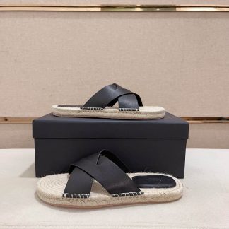 Zegna Black Suede Espadrille Sandals