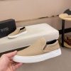 BOSS Leather Slip-On Shoes With Logo Vamp in Beige