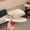 BOSS Leather Slip-On Shoes With Logo Vamp in Beige