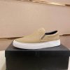 BOSS Leather Slip-On Shoes With Logo Vamp in Beige