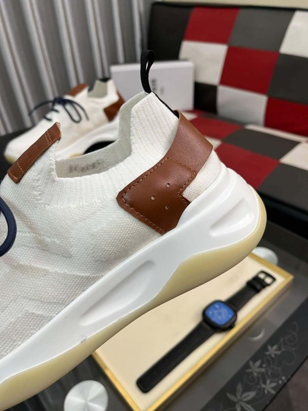 White Berluti Shadow Knit and Lagoon Calf Sneaker