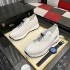 Prada White Prax Stretch Knit Sneakers