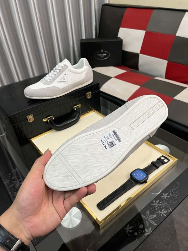 Prada Suede Fabric Sneaker in Grey/White