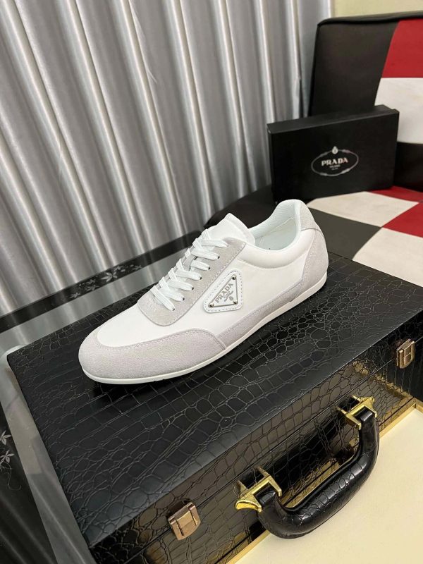 Prada Suede Fabric Sneaker in Grey/White