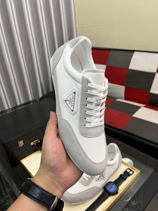 Prada Suede Fabric Sneaker in Grey/White