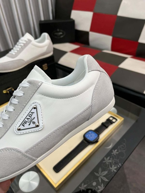 Prada Suede Fabric Sneaker in Grey/White