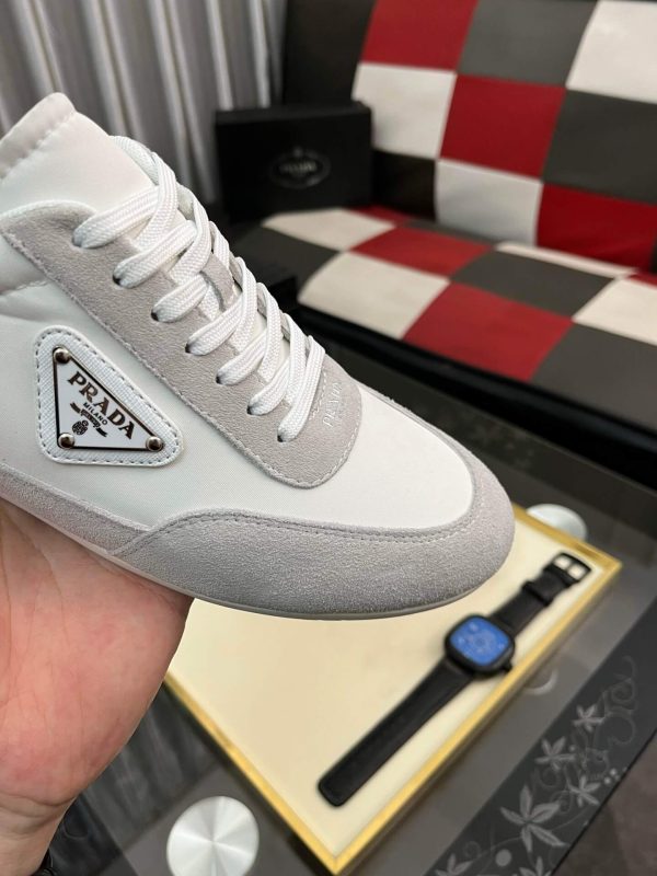 Prada Suede Fabric Sneaker in Grey/White