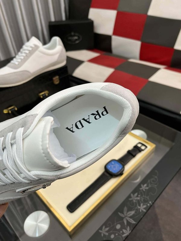 Prada Suede Fabric Sneaker in Grey/White