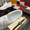 whiteslip-onsneakerfeaturingacolorfulLouisVuittonmonogrampattern_2 LV X TM White Leather Slip-On Trainers