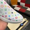 whiteslip-onsneakerfeaturingacolorfulLouisVuittonmonogrampattern_4 LV X TM White Leather Slip-On Trainers