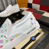whiteslip-onsneakerfeaturingacolorfulLouisVuittonmonogrampattern_5 LV X TM White Leather Slip-On Trainers