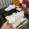 whiteslip-onsneakerfeaturingacolorfulLouisVuittonmonogrampattern_7 LV X TM White Leather Slip-On Trainers