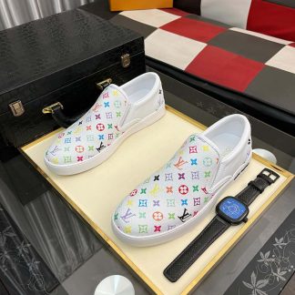 LV X TM White Leather Slip-On Trainers