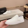 BOSS Leather Slip-On Shoes With Logo Vamp in White