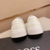 BOSS Leather Slip-On Shoes With Logo Vamp in White