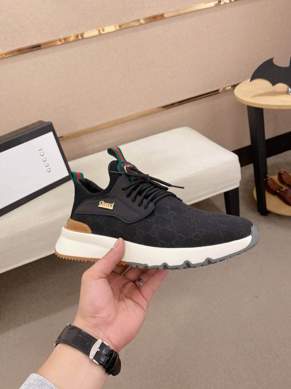 Gucci Black GG Supreme Canvas Sneakers with Double G