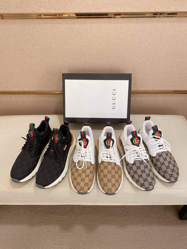 Gucci Black GG Supreme Canvas Sneakers with Double G